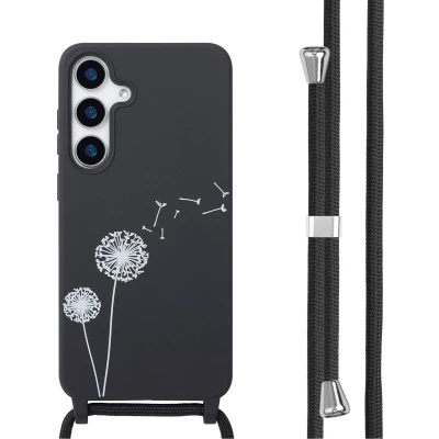 Afbeelding van imoshion hoesje Geschikt voor Samsung Galaxy S25 Plus met koord Siliconen design Meerkleurig / Dandelion Black