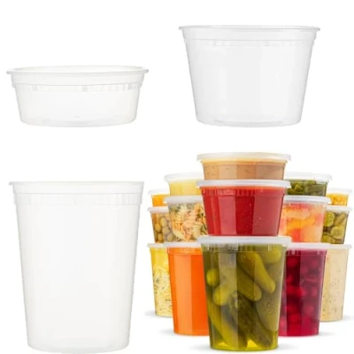 Afbeelding van YOYEAH Deli 44 stuks kunststof containers met deksel, BPA vrij, herbruikbaar, waterdicht, vaatwasmachinebestendig, magnetron en vriezerbestendig