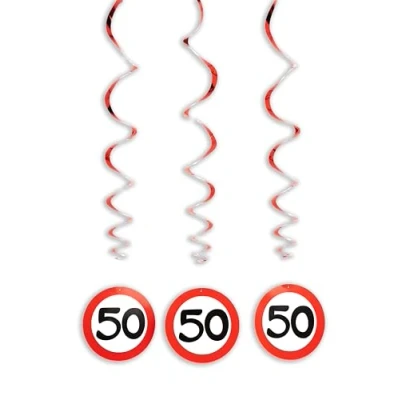 Afbeelding van Décoration d&#039;anniversaire Spirales de fête 50 ans pour femme homme table