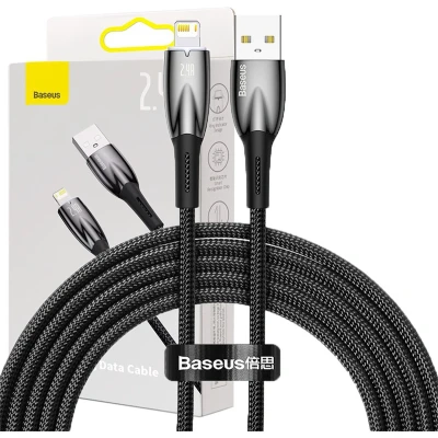 Afbeelding van Baseus Glimmer Series kabel USB A Lightning 480Mb/s 2,4A 2m zwart