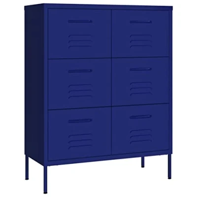 Afbeelding van vidaXL Ladekast, marineblauw, 80 x 35 101,5 cm, staal