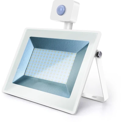 Afbeelding van LED buitenlamp wit 100W=1000W schijnwerper IR sensor koelwit 4000K waterdicht IP65