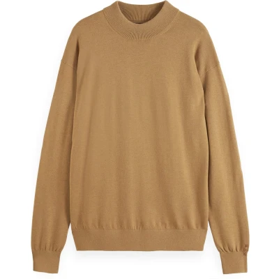 Afbeelding van Scotch &amp; Soda CORE Dropped Shoulder MOCK NECK Trui, Heren, Maat: Small, Light camel