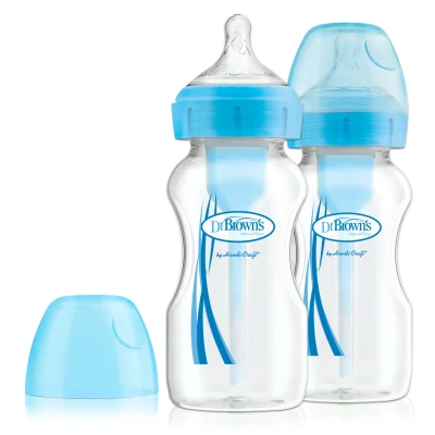 Afbeelding van Dr. Brown&#039;s Fles Duo Options+ Breed Blauw 270ml 2st