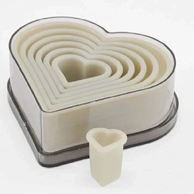 Afbeelding van thermohauser 7 stuks uitsteekvormen van nylon met glad hart, diameter 2,5 11,2 cm, wit