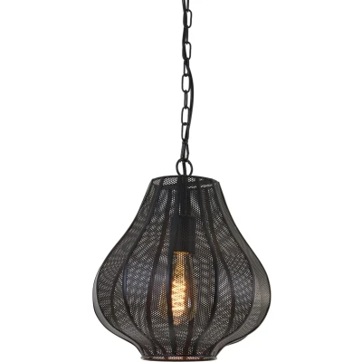 Afbeelding van Light &amp; Living Hanglamp Micha 27x27x33 Zwart