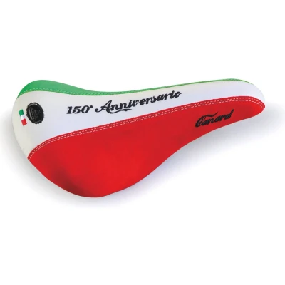 Afbeelding van Monte Grappa Zadel Canard 150 Anni. Italie leer rood/wit/gr.