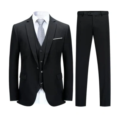 Afbeelding van Elegant 3 delig herenkostuum met knoopsluiting, Donkergrijs