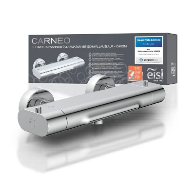 Afbeelding van Badmengkraan CARNEO thermostatisch chroomkleurig