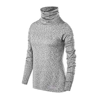 Afbeelding van TCA Meisjes Warm Up Hoge Kraag Thermische Hardloop Top Licht Grijs, 12 14 Jaar