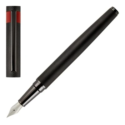 Afbeelding van Hugo Boss Diamond Loop HSW3672A vulpen messing zwart, lengte: 14,7 cm, veerdikte: M,