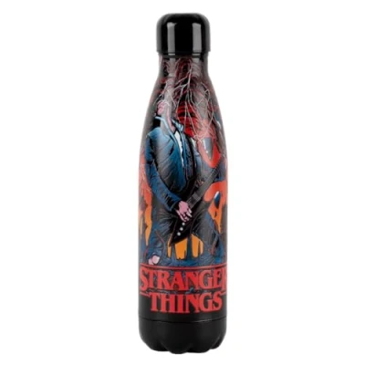 Afbeelding van Konix Stranger Things thermosfles, roestvrij staal, 500 ml, motief Hellfire Gitaar, zwart
