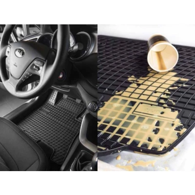 Afbeelding van FROGUM 3rd row seat 402201 Vloermatset Rubber voor en achter 3 Zwart Op maat gemaakt FORD: Transit Custom V362 Minibus, Tourneo Courier