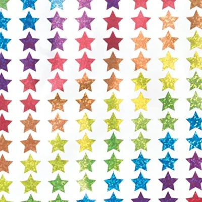 Afbeelding van Baker Ross AT216 400 stuks mini holografische stickers in stervorm, voor creatieve hobby&#039;s, Kerstmis, verschillende kleuren