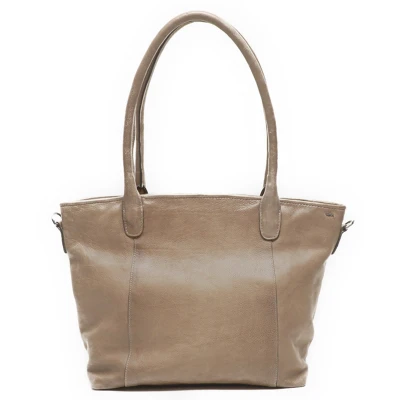 Afbeelding van Berba Grote Shopper Dames Schoudertas Leer Lucca Taupe
