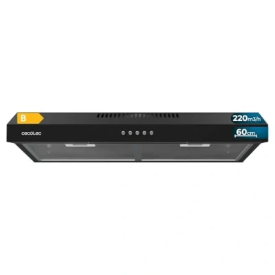 Afbeelding van Cecotec Afzuigkap 60 CM Breed Bolero Flux 602200 Black B. Suction Power 220 m3/h, 70 W Motor, Low Consumption, Mechanical Control, 3 Levels, Finish
