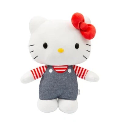 Afbeelding van Hello Kitty Pluche tuinbroek 30 cm Zachte en behaaglijke blauwe jeansbroek voor alle leeftijden Inclusief geschenkdoos Schattig verzamelobject