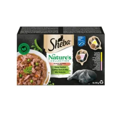 Afbeelding van 32x85g Mix Selectie in Saus Sheba Nature&#039;s Collection Kattenvoer
