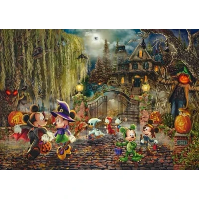 Image de Schmidt Spiele 58033 Thomas Kinkade, Disney, Mickey &amp; Minnie Halloween Fun, Puzzle de 1000 pièces, carton, multicolore, normal
