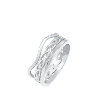 Afbeelding van Elli 3 PACK Design Ring silvercoloured, Dames, Maat: 54, Silver coloured