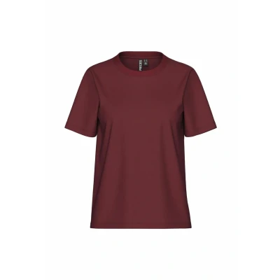 Afbeelding van Pieces Pcria Solid TEE Tshirt basic, Dames, Maat: Medium, Tawny port
