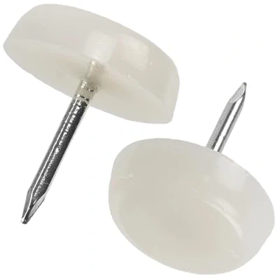 Afbeelding van AERZETIX K34147 Lot de 50 patins Pour meubles, pieds chaise, table À clouer Ronds Ø 16 mm en plastique armoire, commode, lit, protection du sol Couleur : blanc