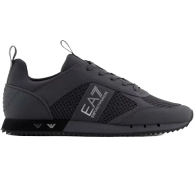 Afbeelding van EA7 Emporio Armani Unisex Sneakers laag, Maat: 38 2/3, Asphalt grey/silver Imitatieleer/ textiel