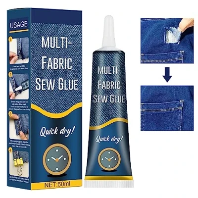 Afbeelding van Stoflijm, textiellijm, vloeibare reparatielijm voor stoffen, leer, jeans, 50 ml