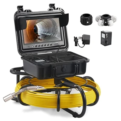Image de VEVOR Caméra Inspection Canalisation 50 m Endoscopique Drain écran 9&#039;&#039; avec Enregistreur Dvr étanche IP68 12 Led Réglables Carte Sd 16 Go