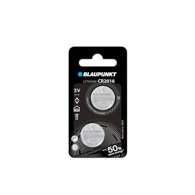 Afbeelding van Blaupunkt Lithium Coin CR2016 knoopcelbatterij in blisterverpakking, 2 stuks