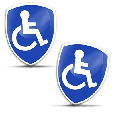 Afbeelding van SkinoEu Set van 2 3D gelstickers voor rolstoel, zilveren plaat auto, motorfiets, fiets, raam, telefoon, laptop, pc, tablet, deur, KS 120