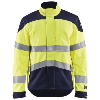 Image de Veste multinormes inhérent jaune fluorescent/marine