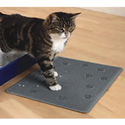 Afbeelding van Kat toiletmat rubber Grijs 43x33 cm