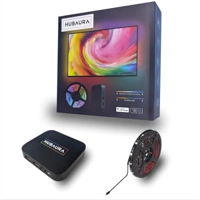 Afbeelding van HUBAURA Sync Box achtergrondverlichting HDMI 2.0 ledstrip beeldsynchronisatie, voor tv 42 tot 88 inch (75 80 inch)