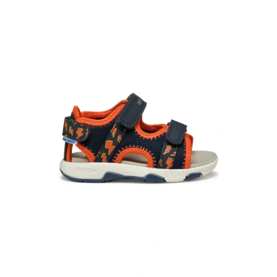 Afbeelding van Geox Outdoorsandalen voor kinderen, Maat: 25, Navy orange Textiel/ synthetisch
