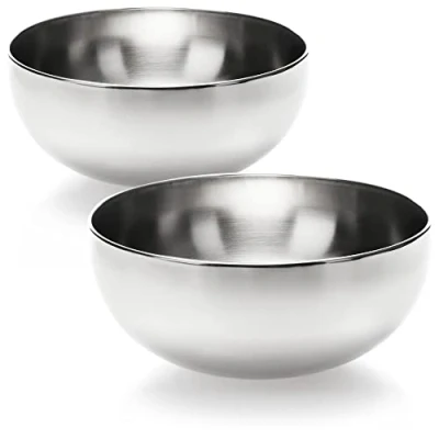 Afbeelding van COM FOUR® 2 x mengkommenset van roestvrij staal roestvrijstalen kom multifunctionele keukenkom (2 stuks Ø 20 cm)