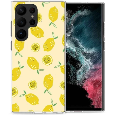 Afbeelding van iMoshion hoesje Geschikt voor Samsung Galaxy S23 Ultra Siliconen Design Geel / Lemons