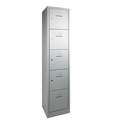 Afbeelding van Lockerkast SHC met 5 deuren voorzien van brievensleuf in aluminium hangoogsluiting (excl. hangslot)