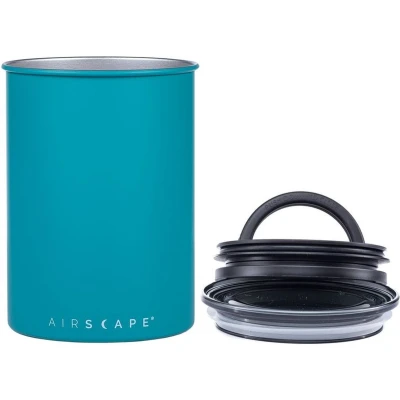 Afbeelding van Airscape Koffiebonen Voorraadpotten Koffie Staal Mat Turquoise 500 gram