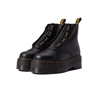 Afbeelding van Dr. Martens Sinclair MAX Enkellaarsjes met plateauzool, Dames, Maat: 37, Black pisa Leer