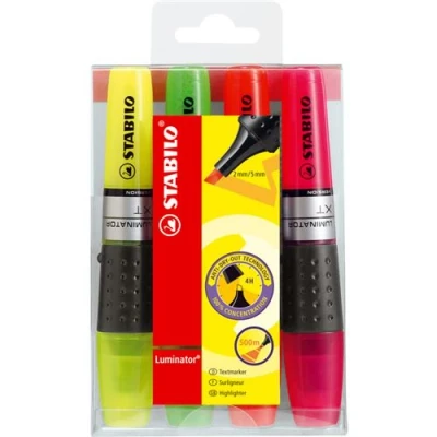 Image de Surligneur Stabilo LUMINATOR pochette de 4 surligneurs à encre liquide