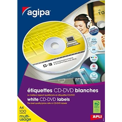 Image de Agipa Etiquette Cd dvd Multi usage Boite De 200