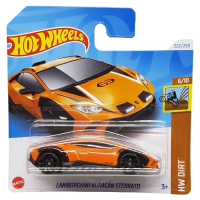 Afbeelding van Hot Wheels Lamborghini Huracan Sterrato HW Drift 6/10 (222/250) HRY87 Orange 2024 + Frikimonkey korte kaartbeschermer