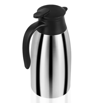 Afbeelding van Thermoskan, 2 liter, roestvrij staal, 304, dubbelwandig, vacuüm, 24 uur warmte isolatie, voor koffie, thee, water, dranken, thermoskan