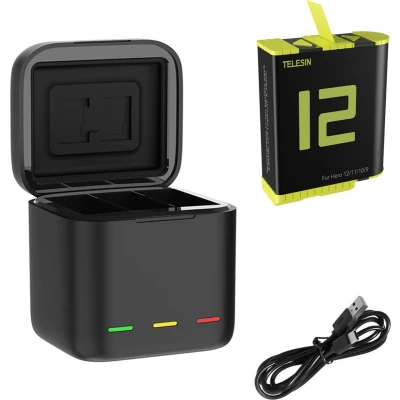 Afbeelding van Telesin Oplaadbox met 1 batterij voor GoPro 9 / 10 11 12
