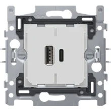 Afbeelding van Niko, Dubbele smart USB A en C lader, sokkel 60x71, klauwbevestiging