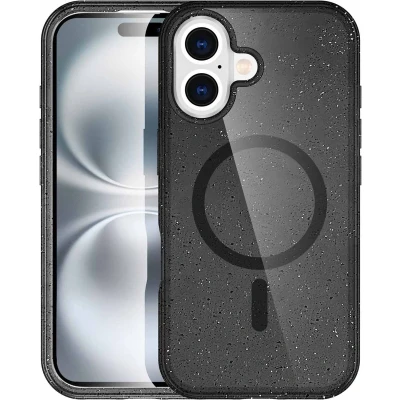 Afbeelding van imoshion Hoesje Geschikt voor iPhone 16 Sparkle Backcover MagSafe Zwart