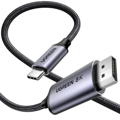 Afbeelding van UGREEN 2 m USB C DisplayPort Bidirectioneel 8K 60Hz 4K 240Hz 32.4Gbps HDR Adapter DP1.4 Type Thunderbolt 4 3 Compatibel met iPhone 16 Plus Pro Max 15 MacBook iPad Galaxy S24 Tab S9