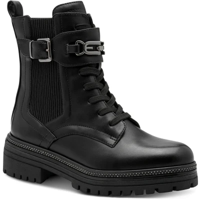 Afbeelding van Marco Tozzi by Guido Maria Kretschmer Enkellaarsjes met plateauzool, Dames, Maat: 37, Black Schoenen