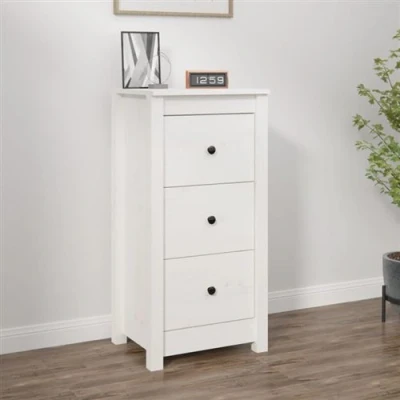 Afbeelding van Dressoir 40x35x80 cm massief grenenhout wit